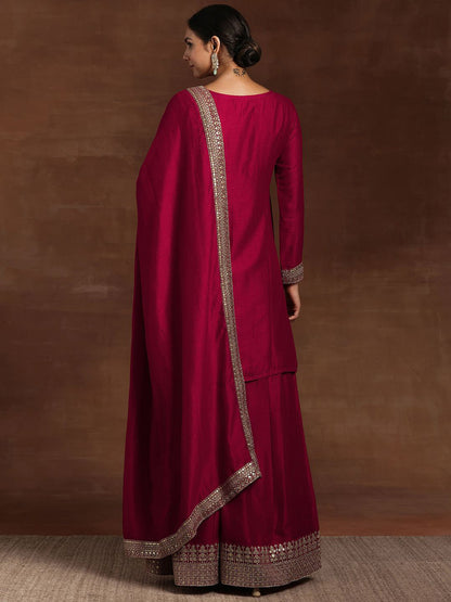 Women Ethnic Motifs Embroidered Kurta with Palazzo & Dupatta
