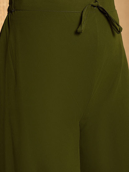 Foil Printed Straight Kurta With Palazzos