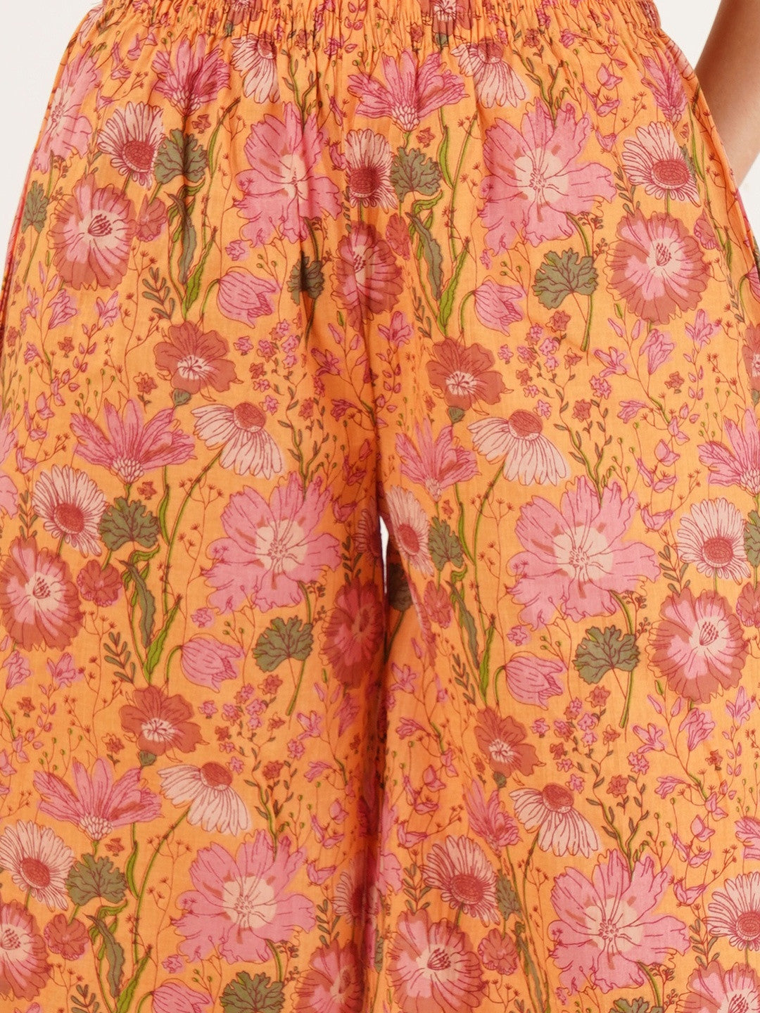 Women Floral Printed Regular Pure Cotton Kurta with Palazzos