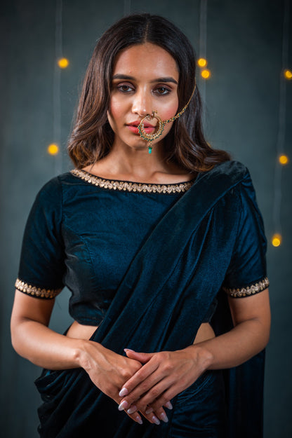 Dhiyona ST Velvet Blue Blouse