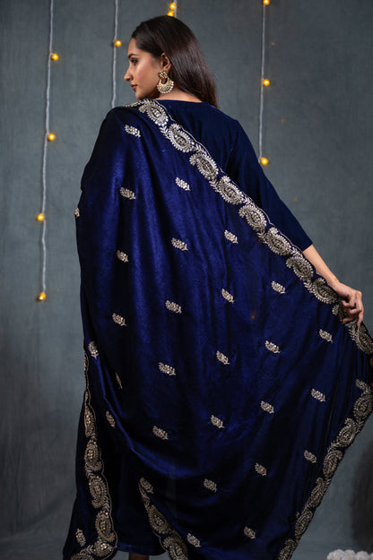Dhiyona ST Velvet Blue Shawl