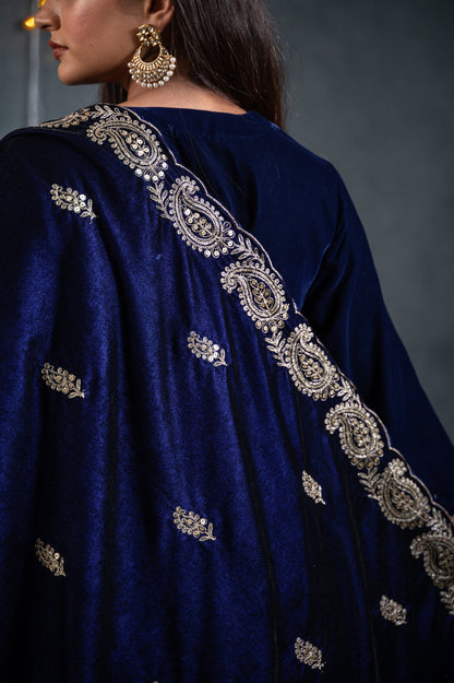 Dhiyona ST Velvet Blue Shawl