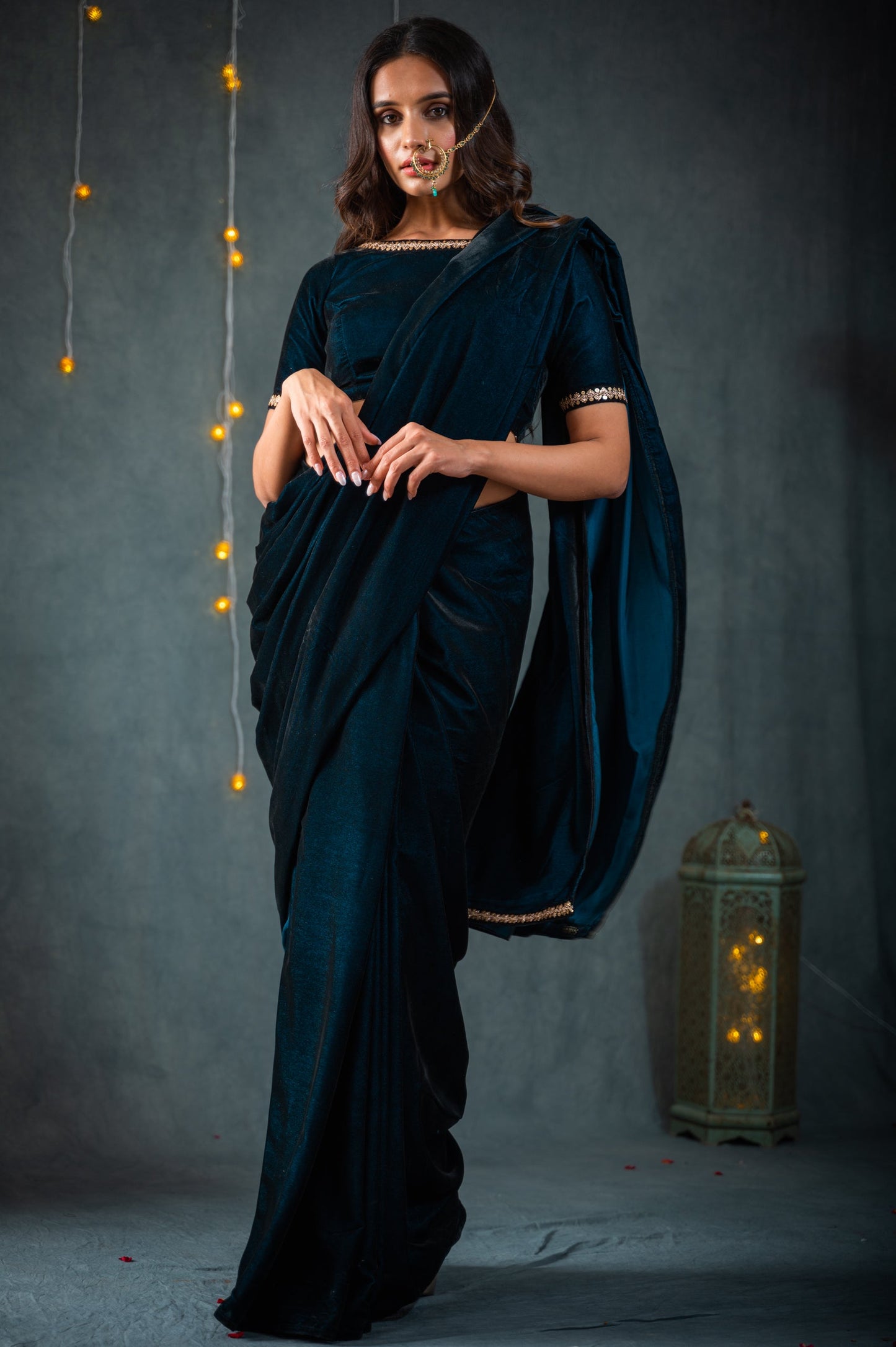 Dhiyona ST Velvet Blue Blouse