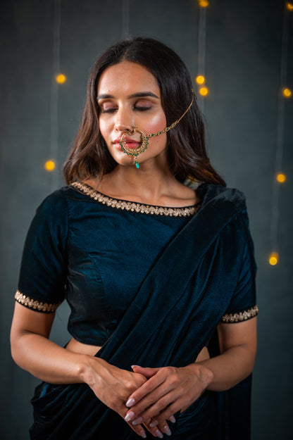 Dhiyona ST Velvet Blue Blouse
