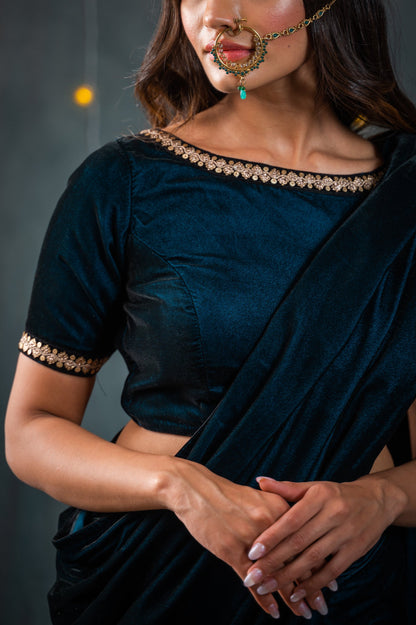 Dhiyona ST Velvet Blue Blouse