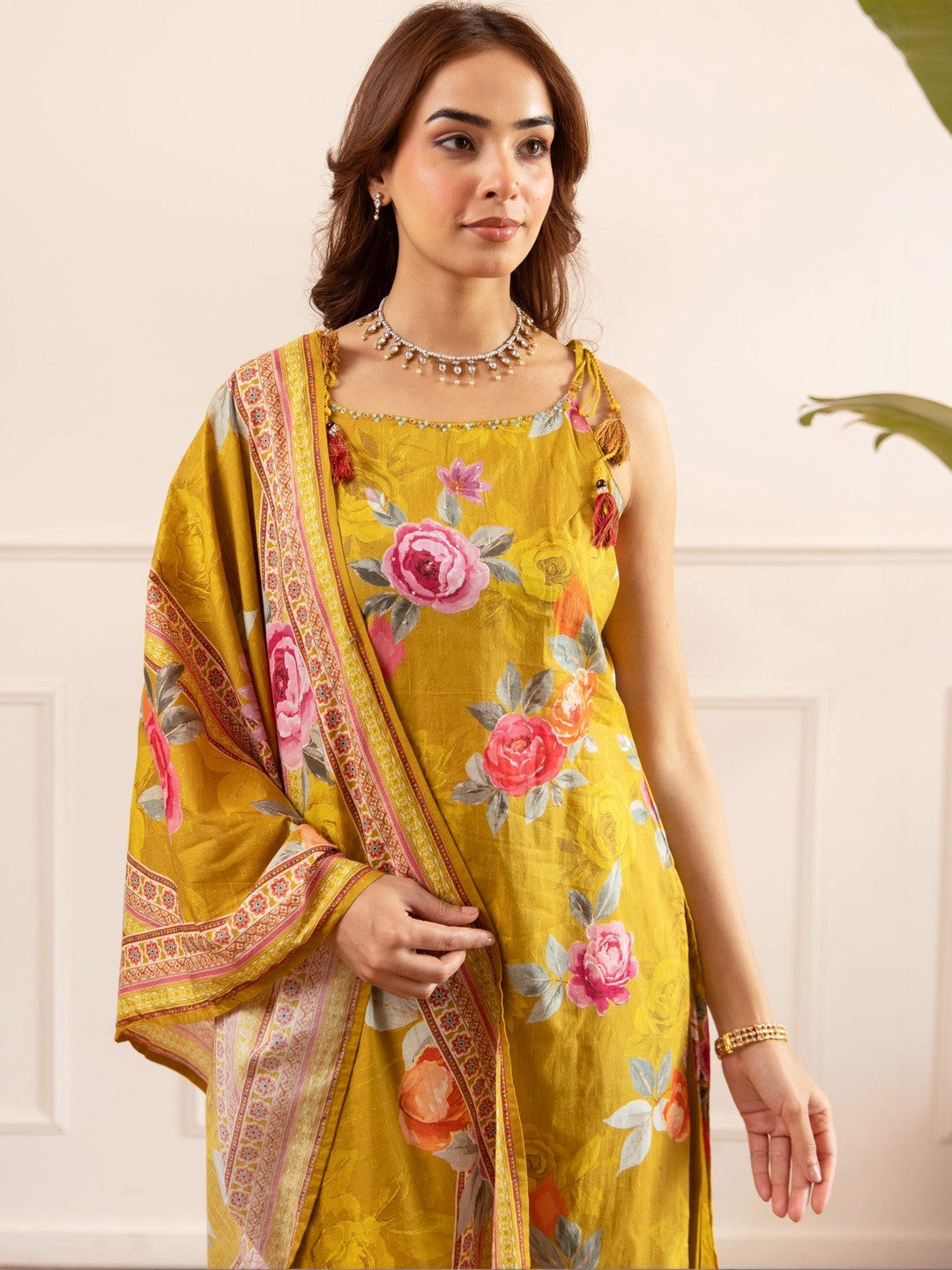 Women Floral Printed Regular Pure Cotton Kurta with Palazzos & With Dupatta