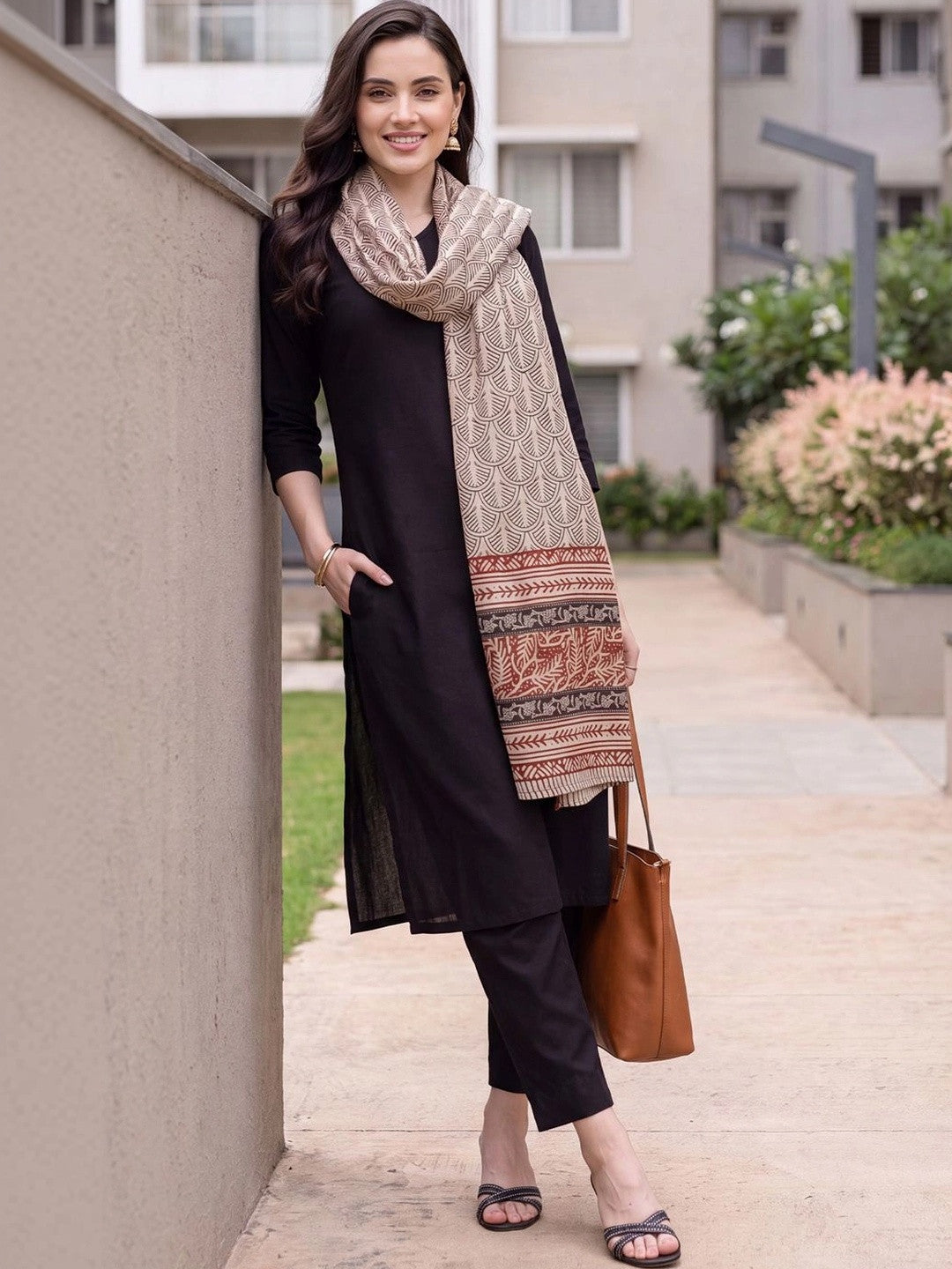 Women Ethnic Motifs Regular Kurta with Trousers & With Dupatta