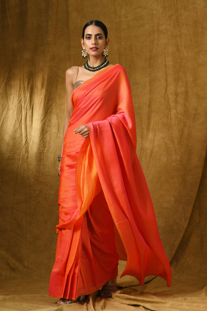 Dhiyona ST Pink & Orange Paradise Satin Saree