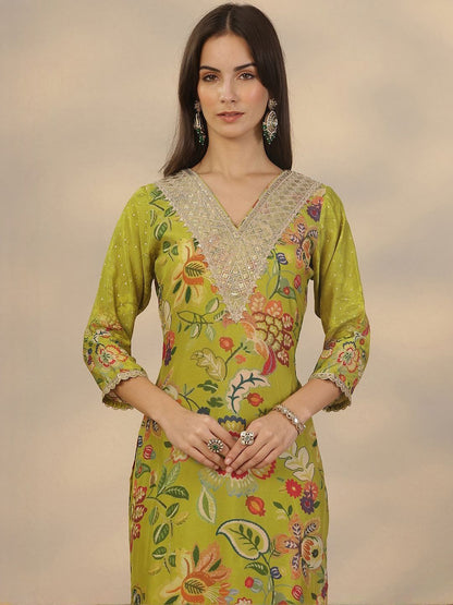 Dhiyona LL Women Floral Printed Kurta with Palazzo & Dupatta