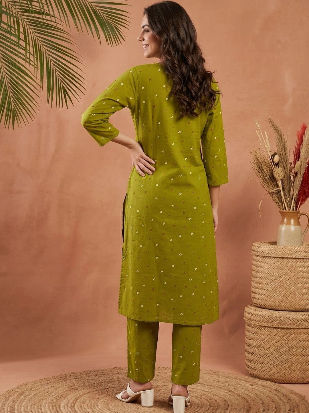 Women Ethnic Motifs Printed Regular Pure Cotton Kurta with Trousers & With Dupatta