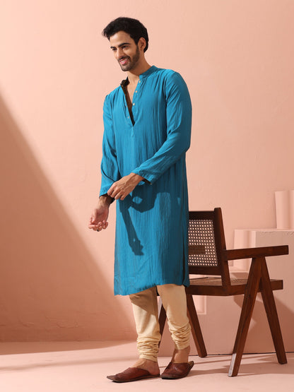 Dhiyona ST Reversable Grandeur Blue and Grey Kurta with Snaps