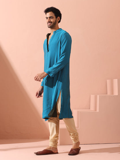 Dhiyona ST Reversable Grandeur Blue and Grey Kurta with Snaps