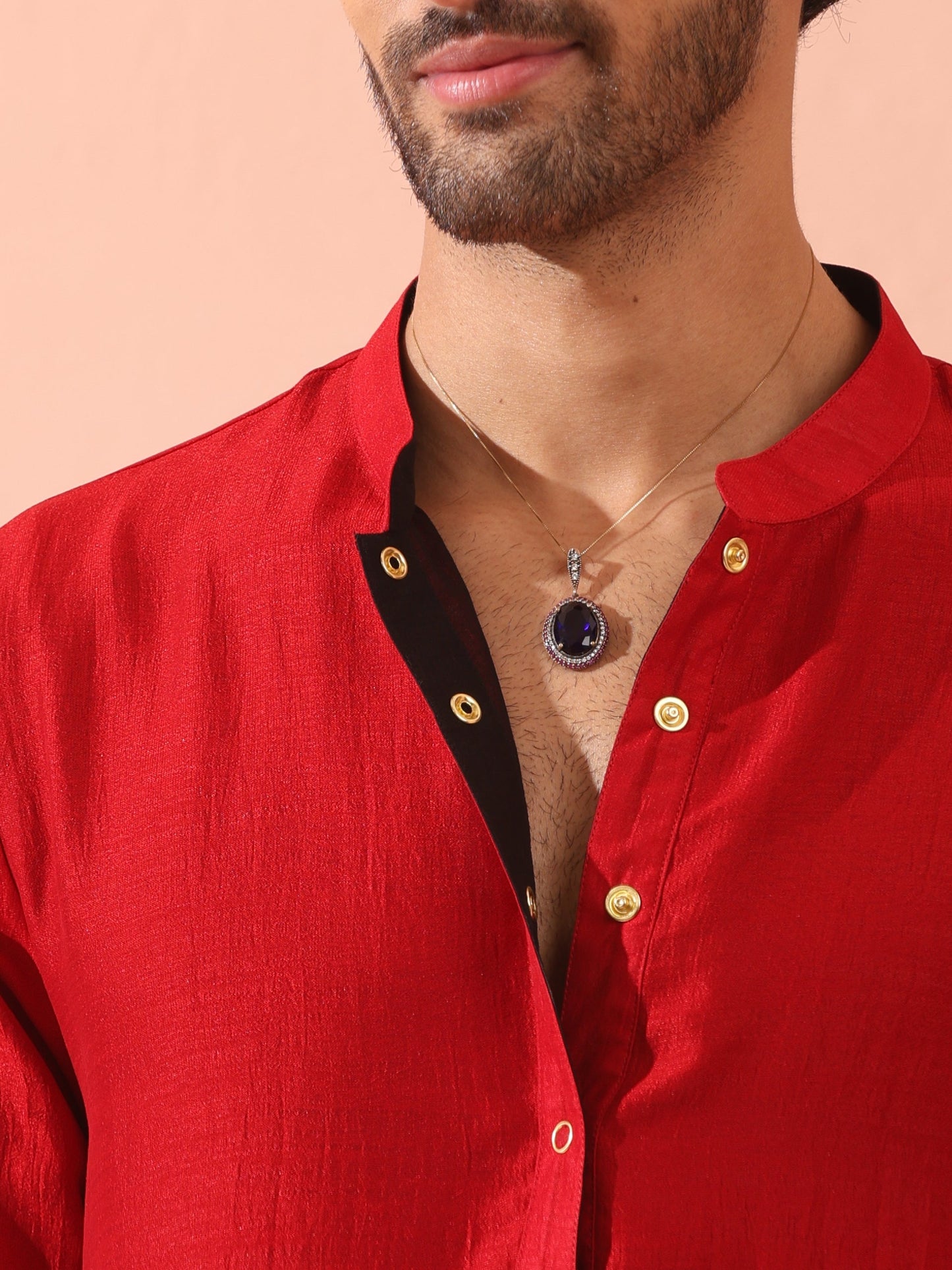 Dhiyona ST Reversable Connoisseur Red Black Kurta With Snaps