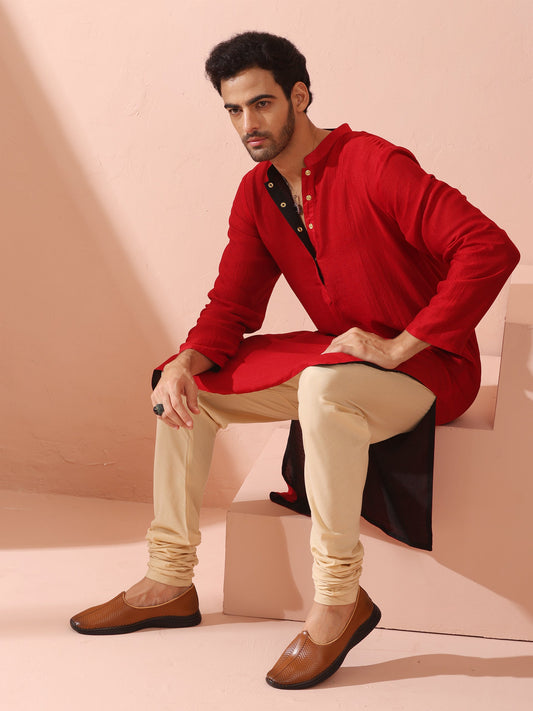 Dhiyona ST Reversable Connoisseur Red Black Kurta With Snaps