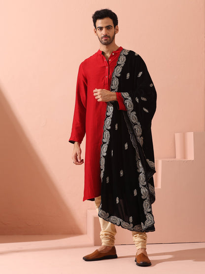 Dhiyona ST Reversable Connoisseur Red Black Kurta With Snaps