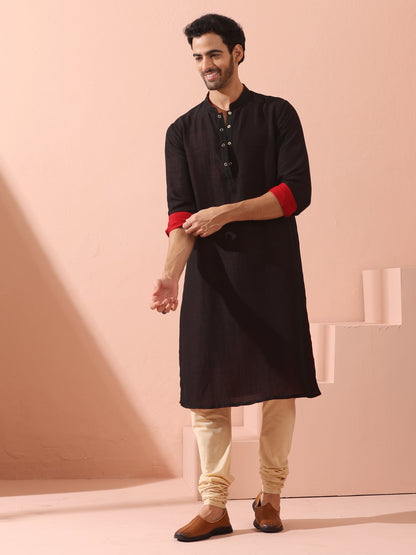 Dhiyona ST Reversable Connoisseur Red Black Kurta With Snaps