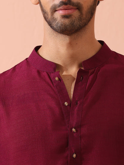 Dhiyona ST Comfort Wine Kurta with Star Buttons