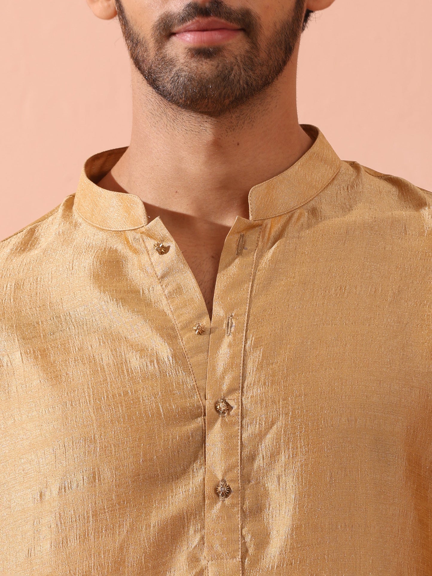 Dhiyona ST Comfort Gold Kurta with Star Buttons