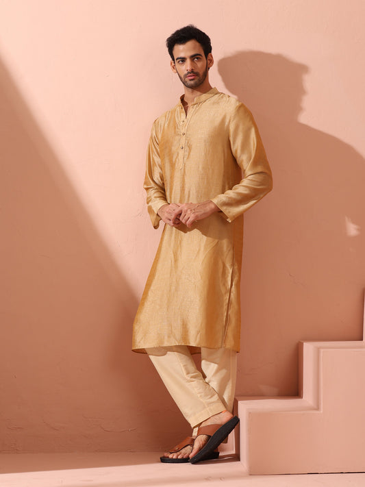 Dhiyona ST Comfort Gold Kurta with Star Buttons