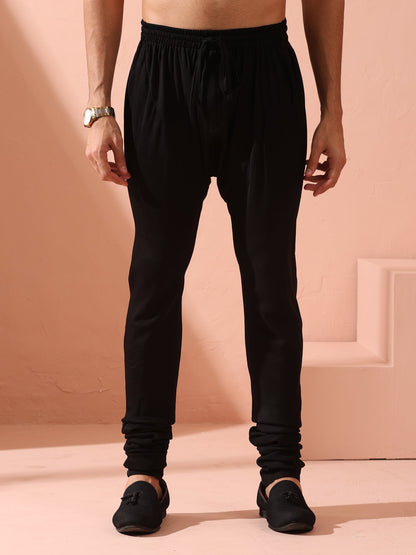 Dhiyona ST SET of 2 - Black Korean Kurta with Sequin Placket and Churidar