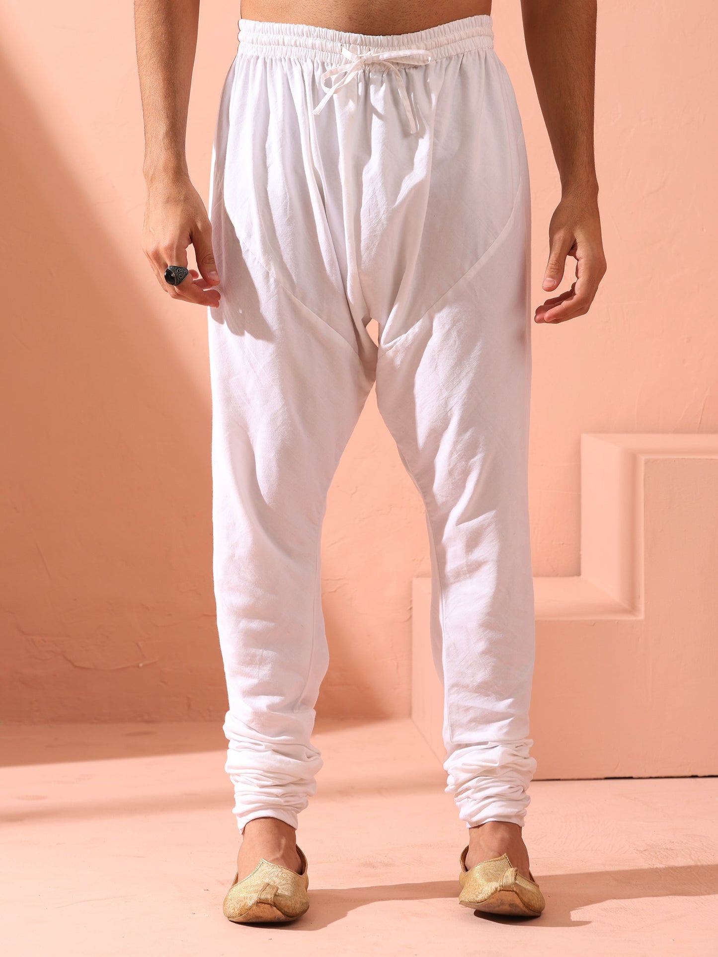 Dhiyona ST White Cotton Churidar Pyjama