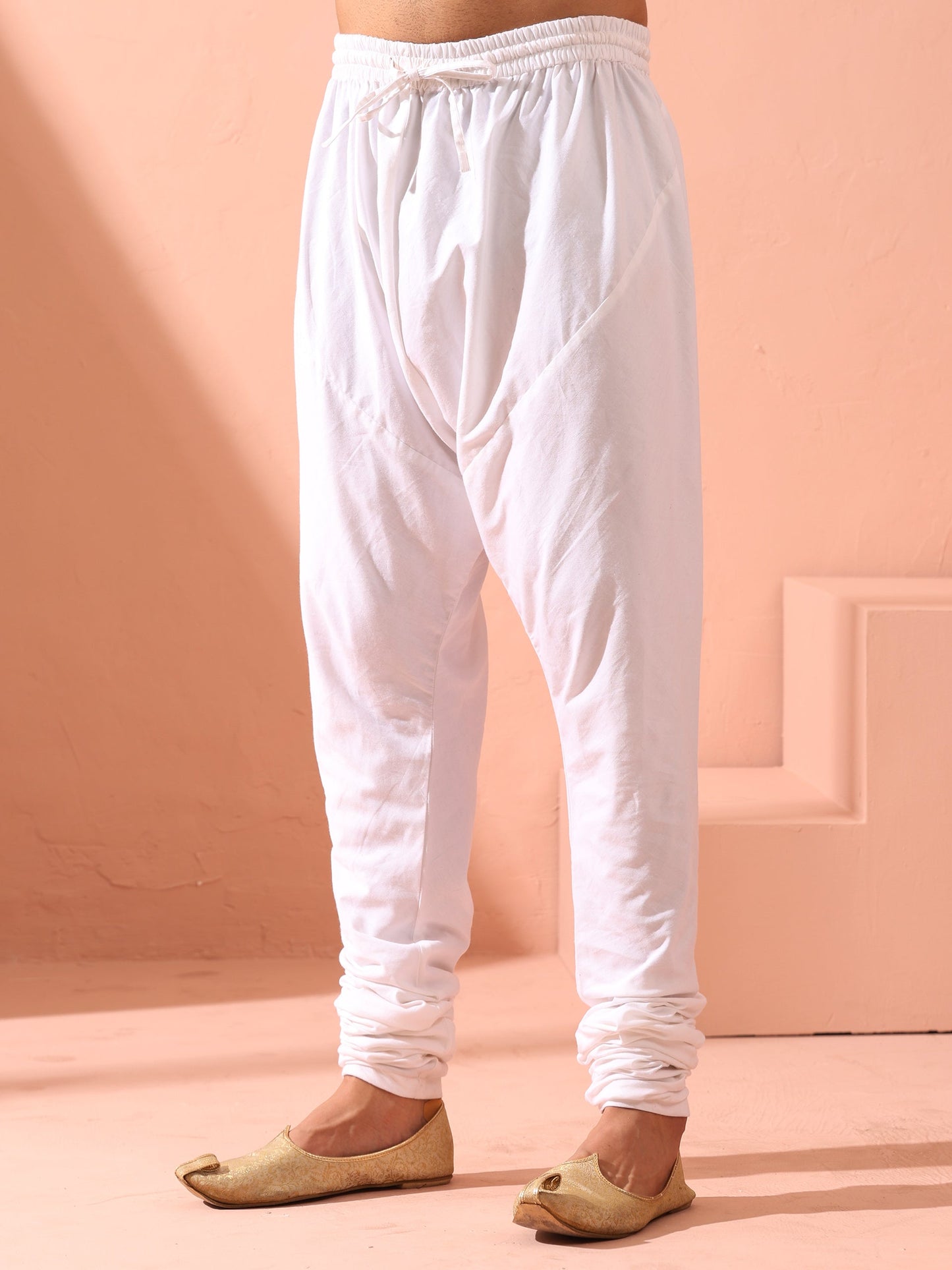 Dhiyona ST White Cotton Churidar Pyjama