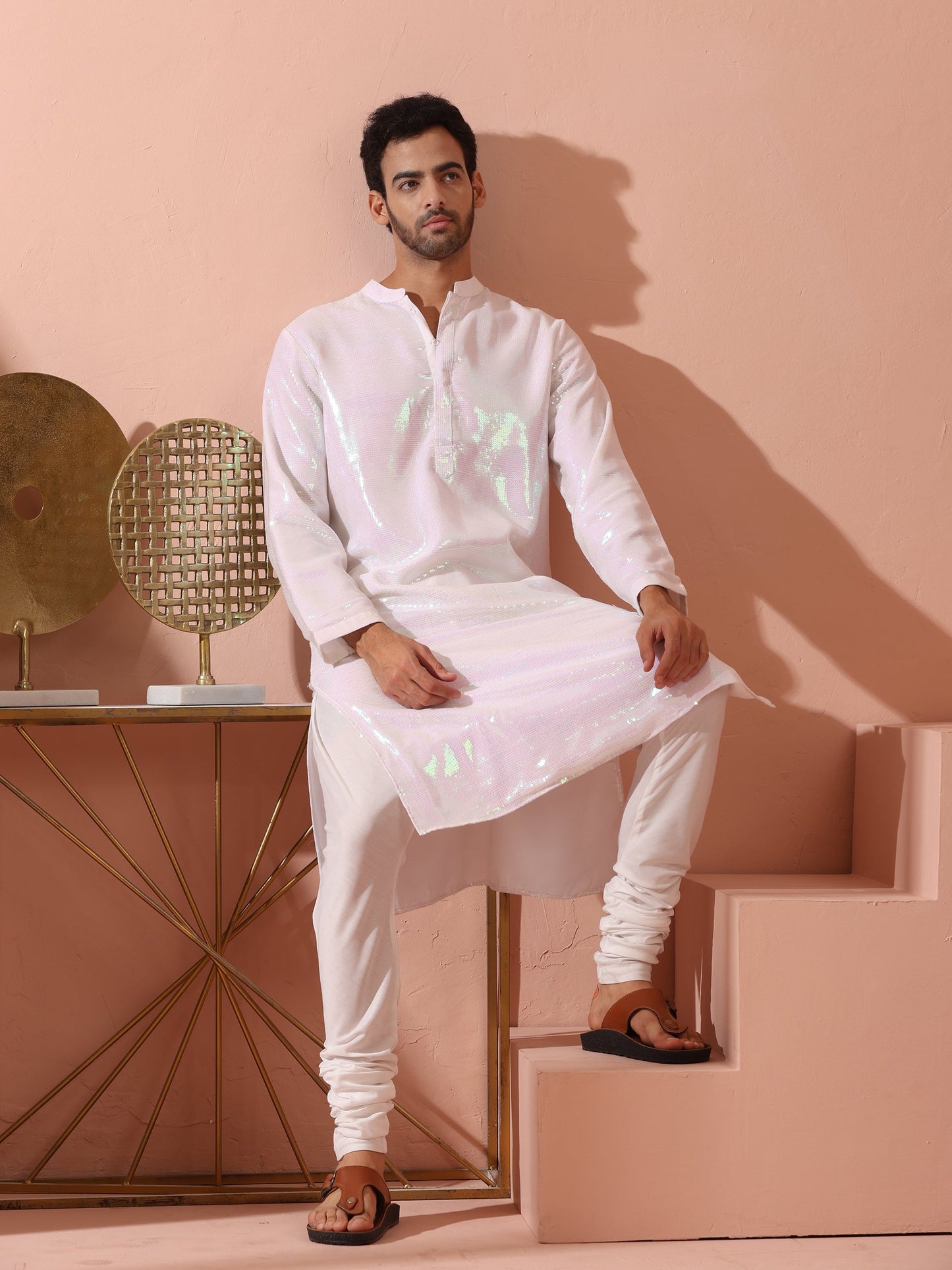 Dhiyona ST Irridecent Sequin Kurta with Hidden Placket