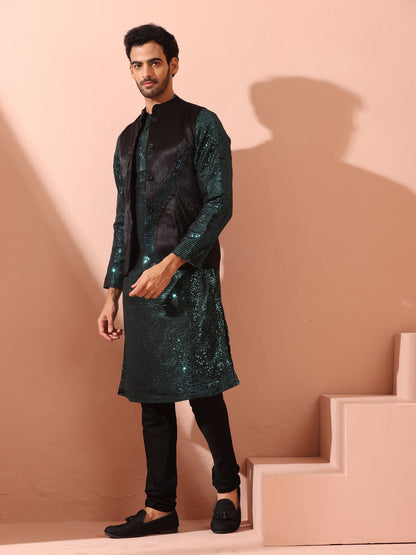 Dhiyona ST Black and Blue Sequin Fire Jacket