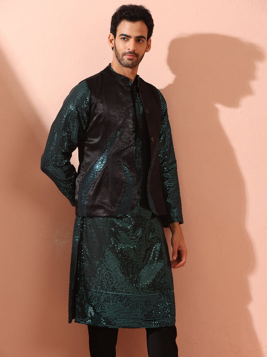 Dhiyona ST Black and Blue Sequin Fire Jacket