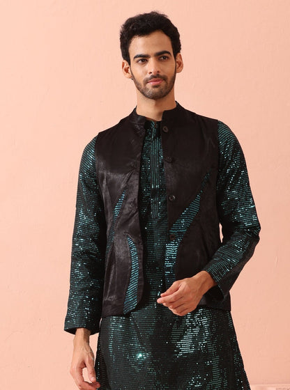 Dhiyona ST Black and Blue Sequin Fire Jacket