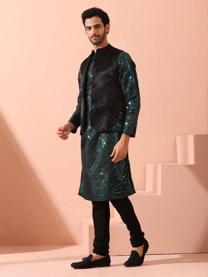 Dhiyona ST Black and Blue Sequin Fire Jacket