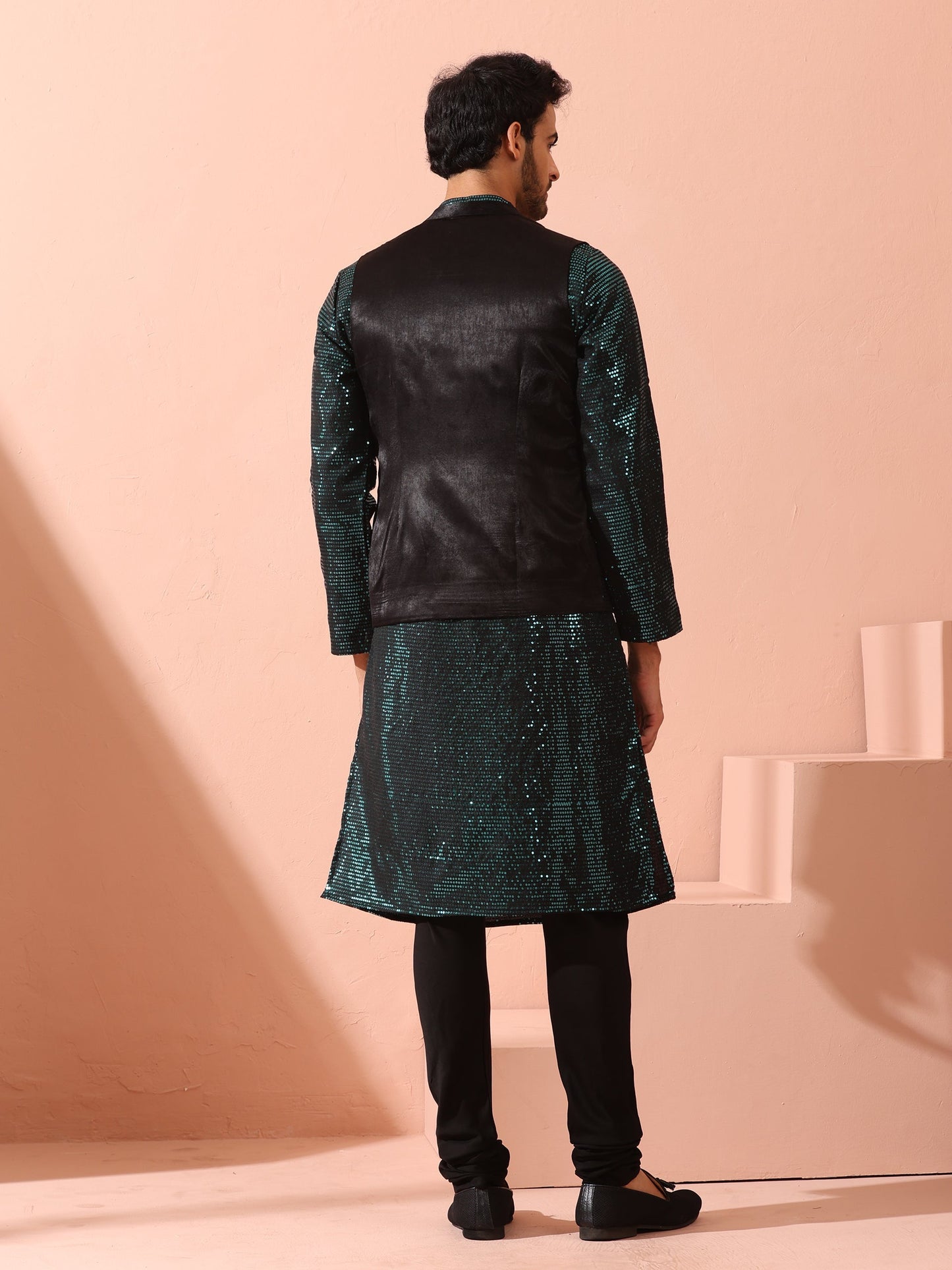 Dhiyona ST Black and Blue Sequin Fire Jacket