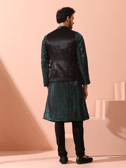 Dhiyona ST Black and Blue Sequin Fire Jacket