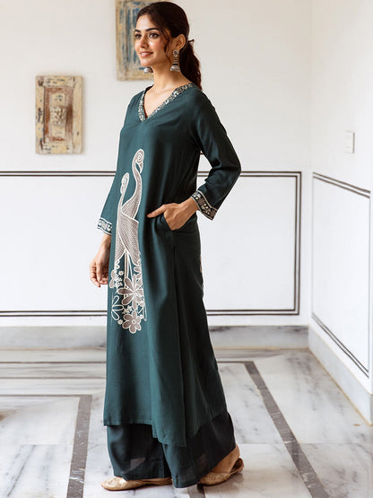 Printed Straight Kurta & Palazzo