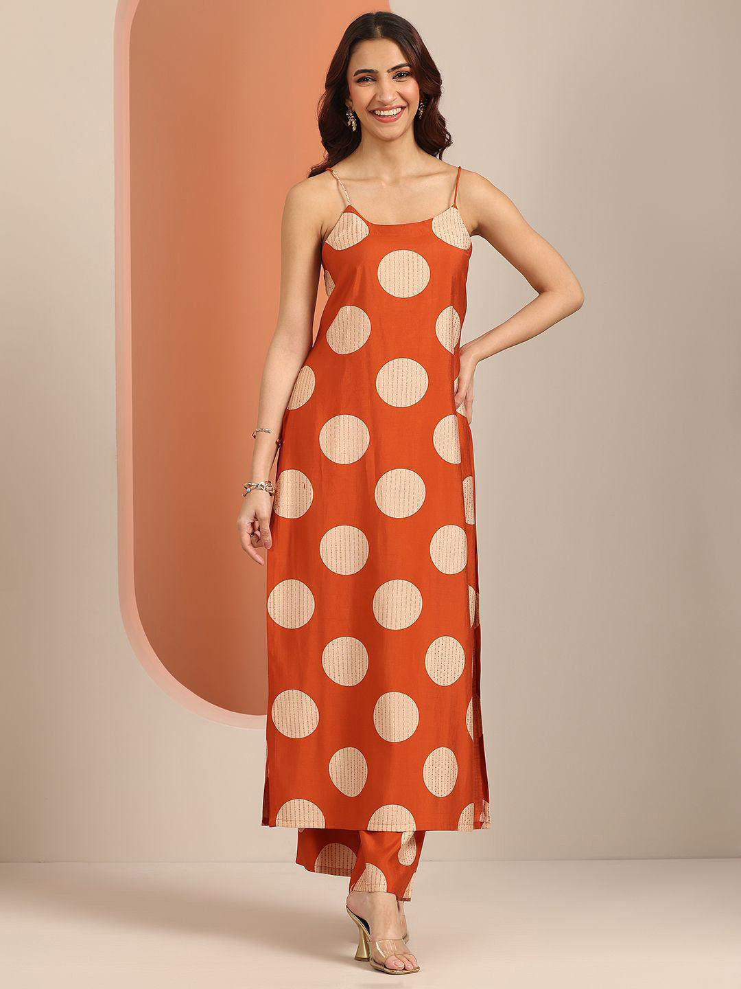 Geometric Printed Round Neck Kurta With Palazzos