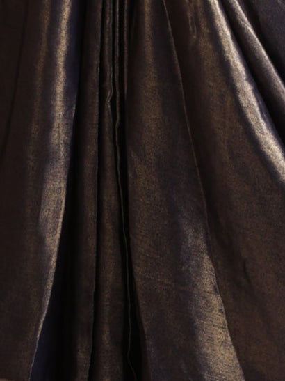Dhiyona ST Blue Gold Chiffon Saree with Blouse Fabric
