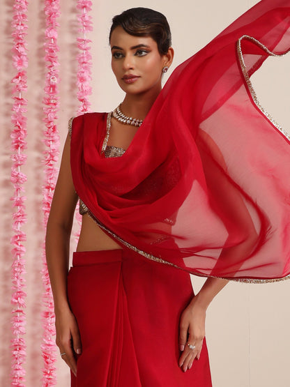 Dhiyona ST Rouge Allure Chiffon Saree with Lace Edge