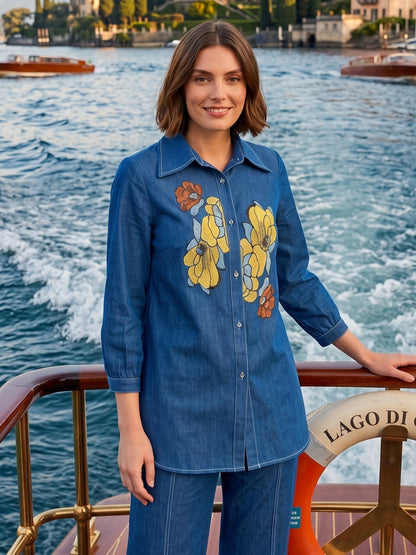 Tatva Aure Embroidery Denim Co-Ord Set