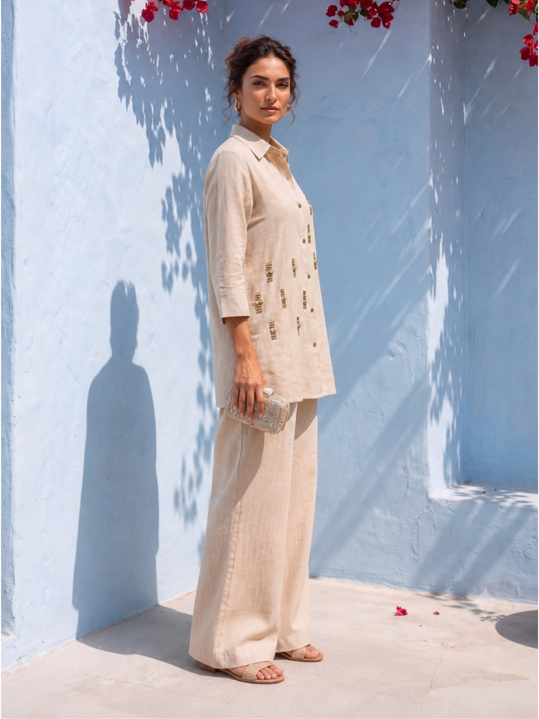 Tatva Buff Jute Work Co-Ord Set