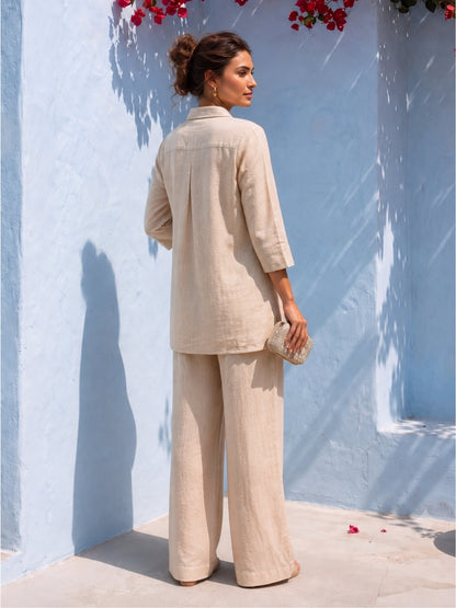 Tatva Buff Jute Work Co-Ord Set