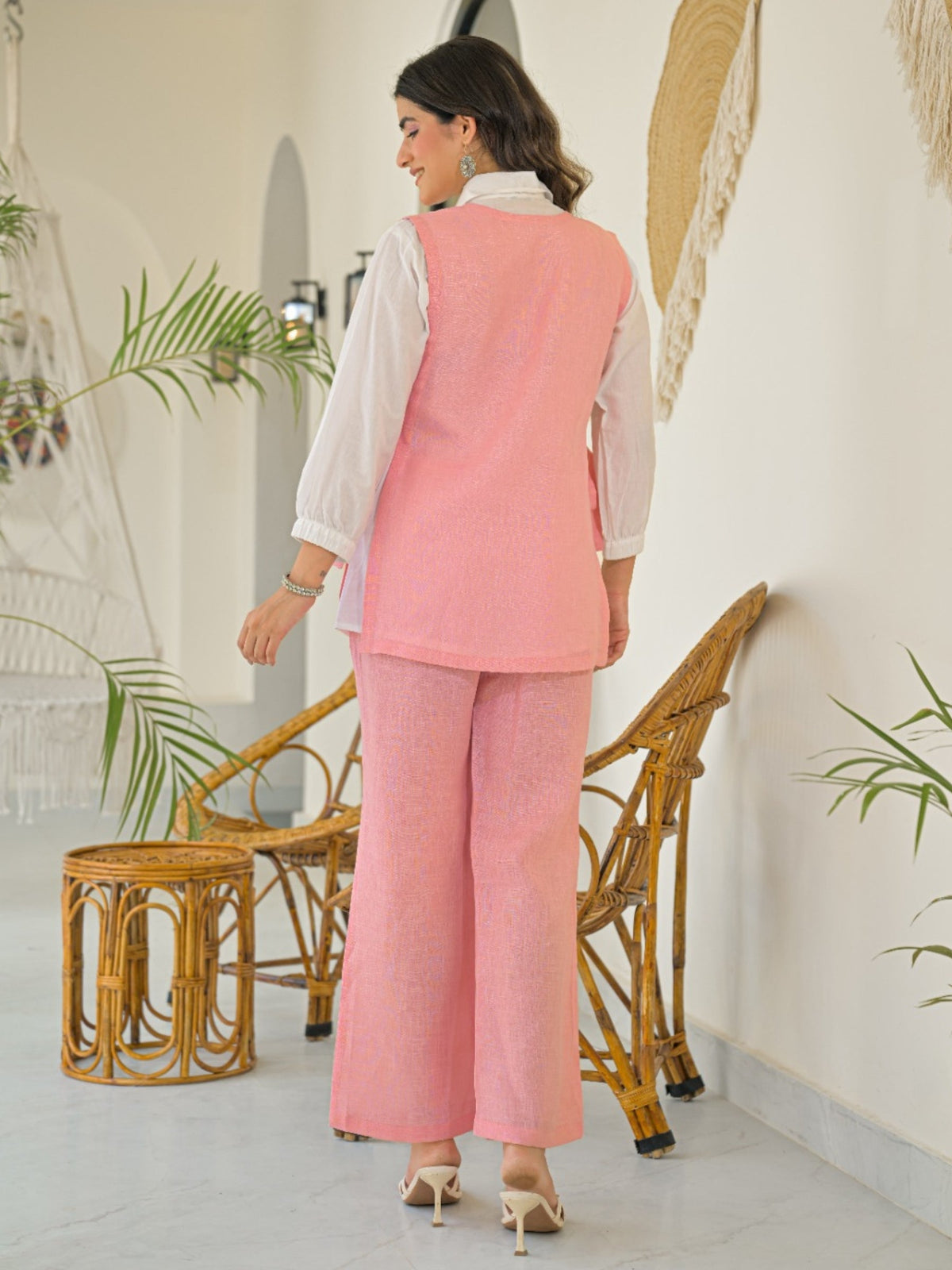 Tatva Carey Embroidery Bib Style Cotton Co-Ord Set
