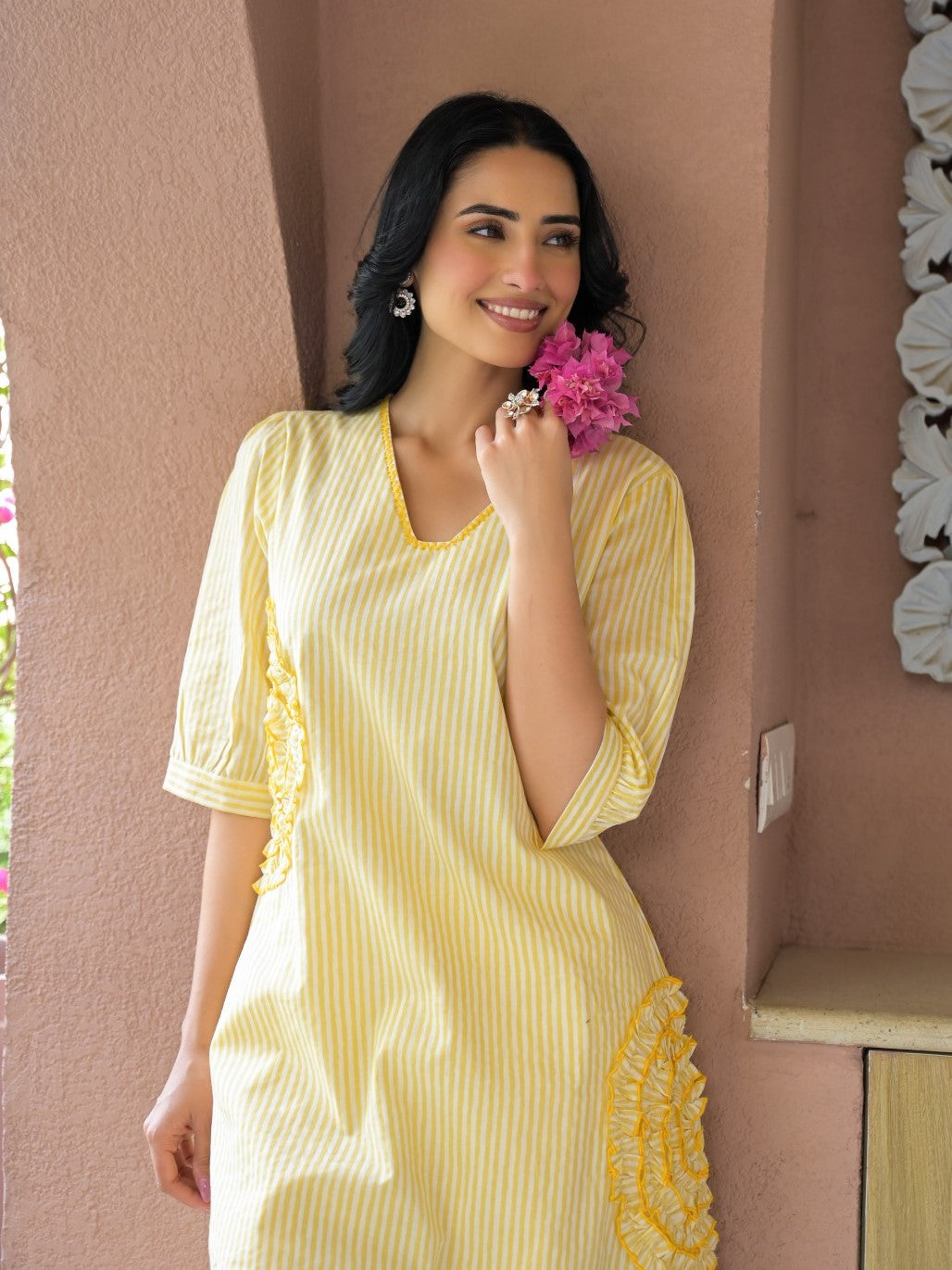 Tatva Citrine Cotton Kurta Pant Set
