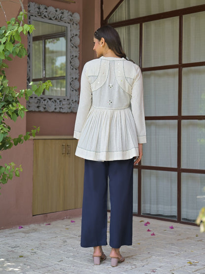 Tatva Coconut 3 Pc Jacket Style Co-Ord Set