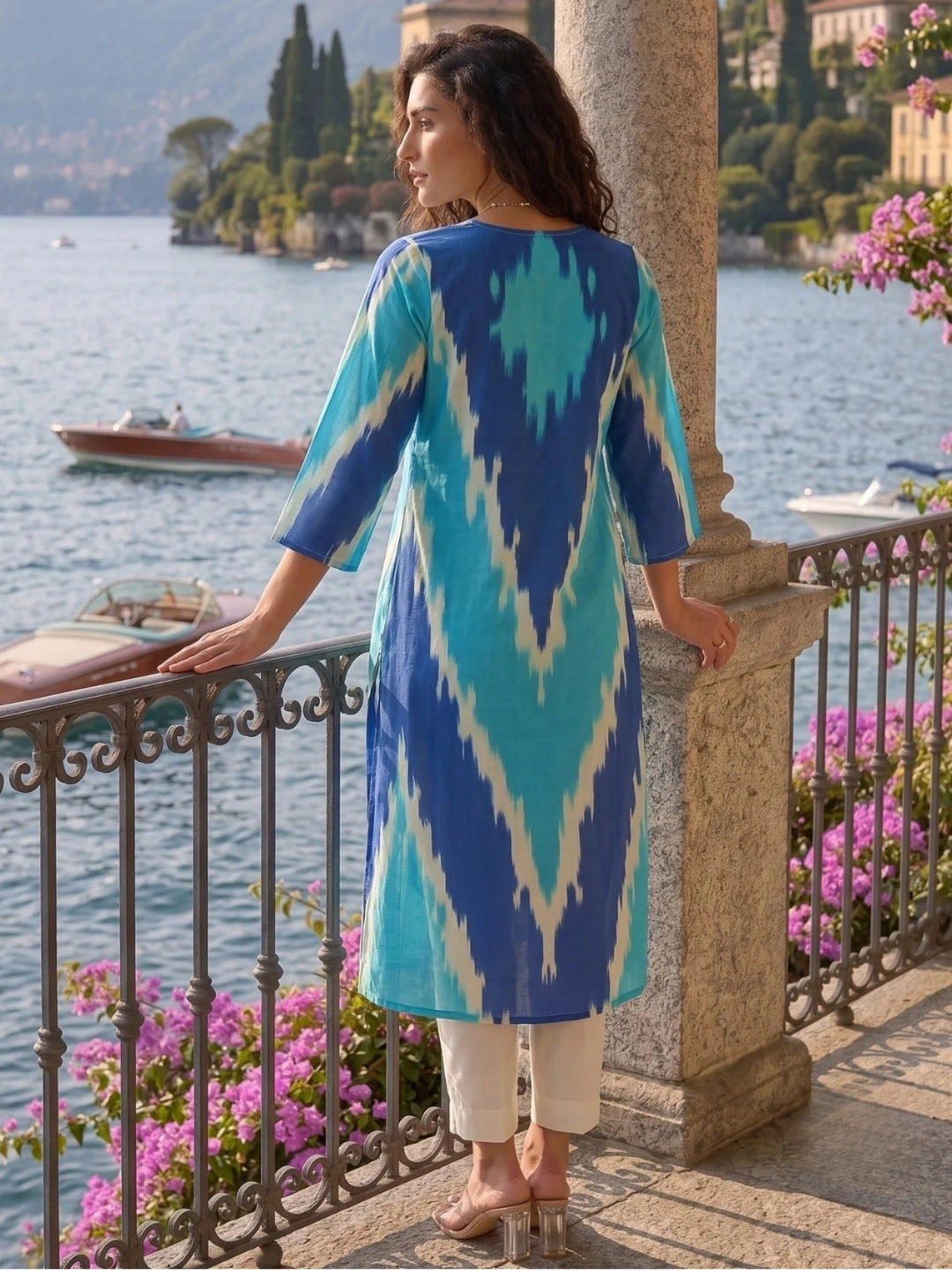 Tatva Comma Work Cotton Kurta Pant Set