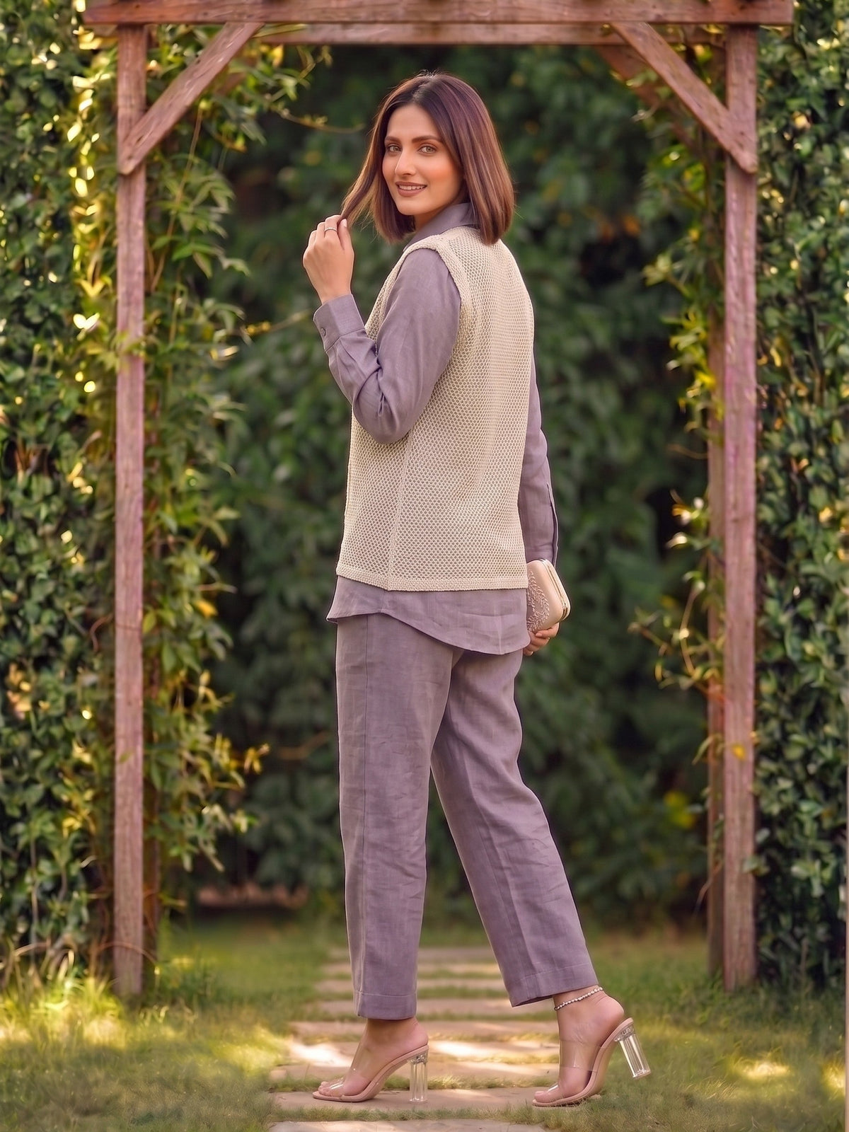 Tatva Lily Emboirdery Bib Style Cotton Co-Ord Set