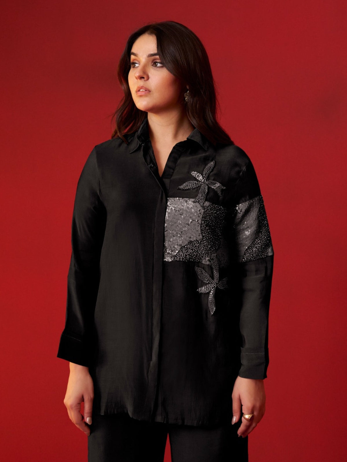 Tisca Ebony Sequins Co-Ord Set