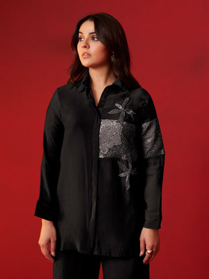 Tisca Ebony Sequins Co-Ord Set