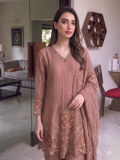 Tisca Flamingo Handwork Suit Set