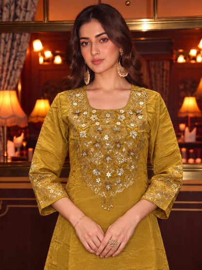 Tisca Sunglow Handwork Festive Suit Set