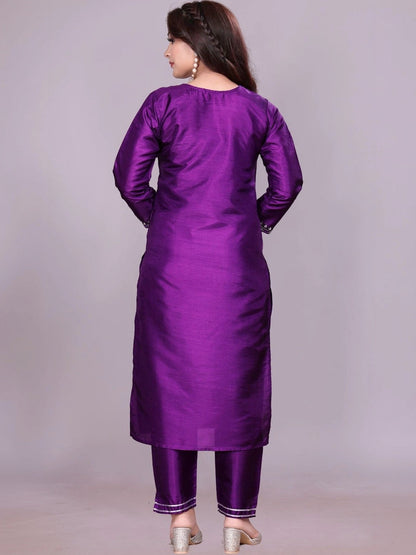 Women Ethnic Motifs Embroidered Regular Kurta with Trousers & With Dupatta